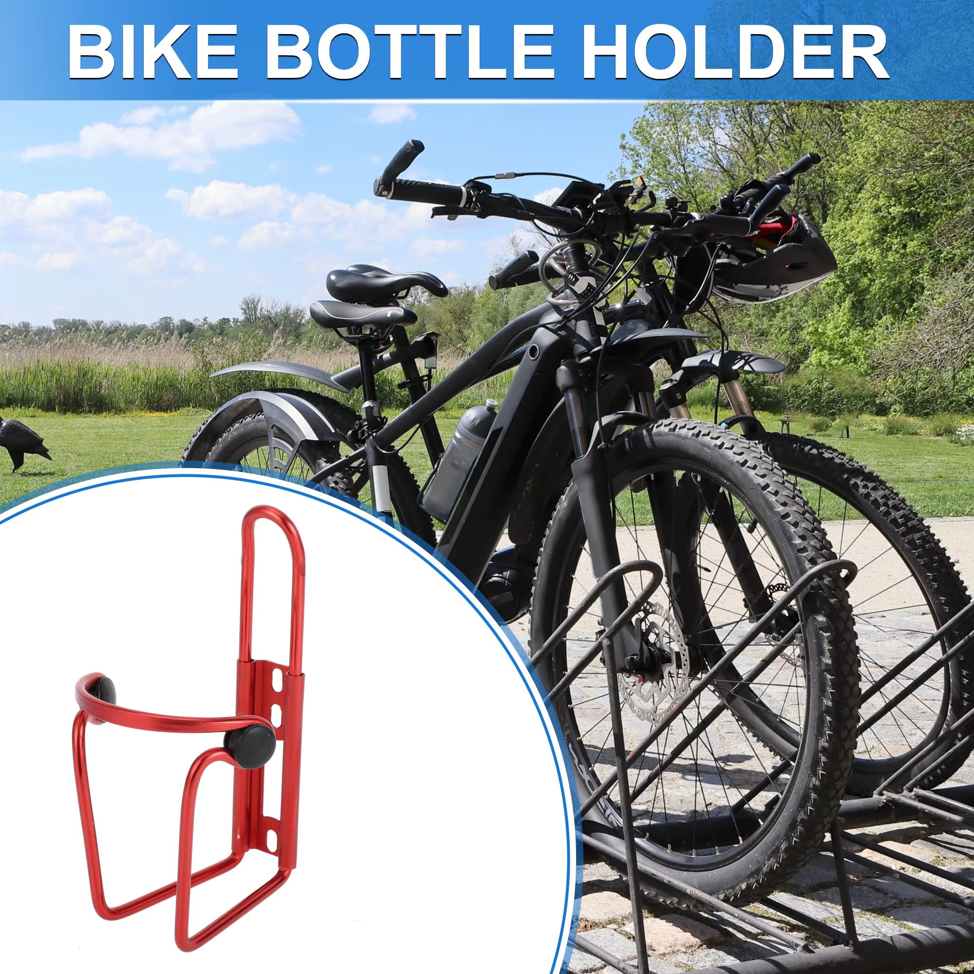X Autohaux porte-bidon de vélo porte-bouteille de vélo universel léger en alliage d'aluminium rouge