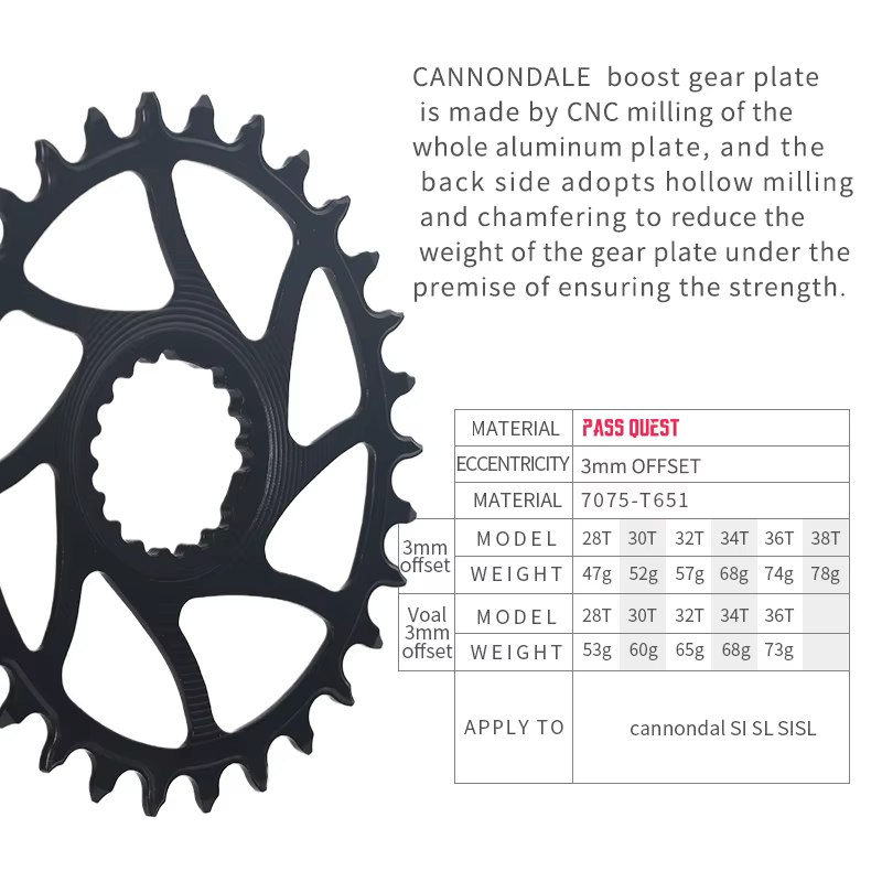 Pass Quest-Pédalier de vélo à décalage de synchronisation CANNONDALE si, plateaux de vélo, pièces de
