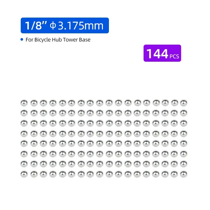 144/20 pièces vélo en acier au carbone roulement à billes en vrac Dia. 1/4 1/8 3/8 3/16 5/16 5/32 po