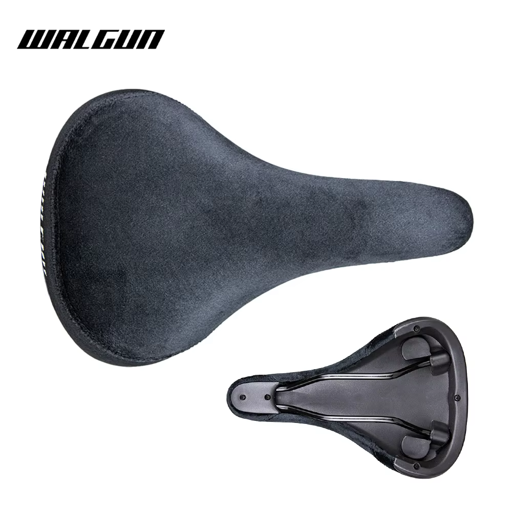 Selle de vélo Walgun BMX VTT Route Vintage pour Stunt Wheelie, en flanelle noire avec broderie, conf