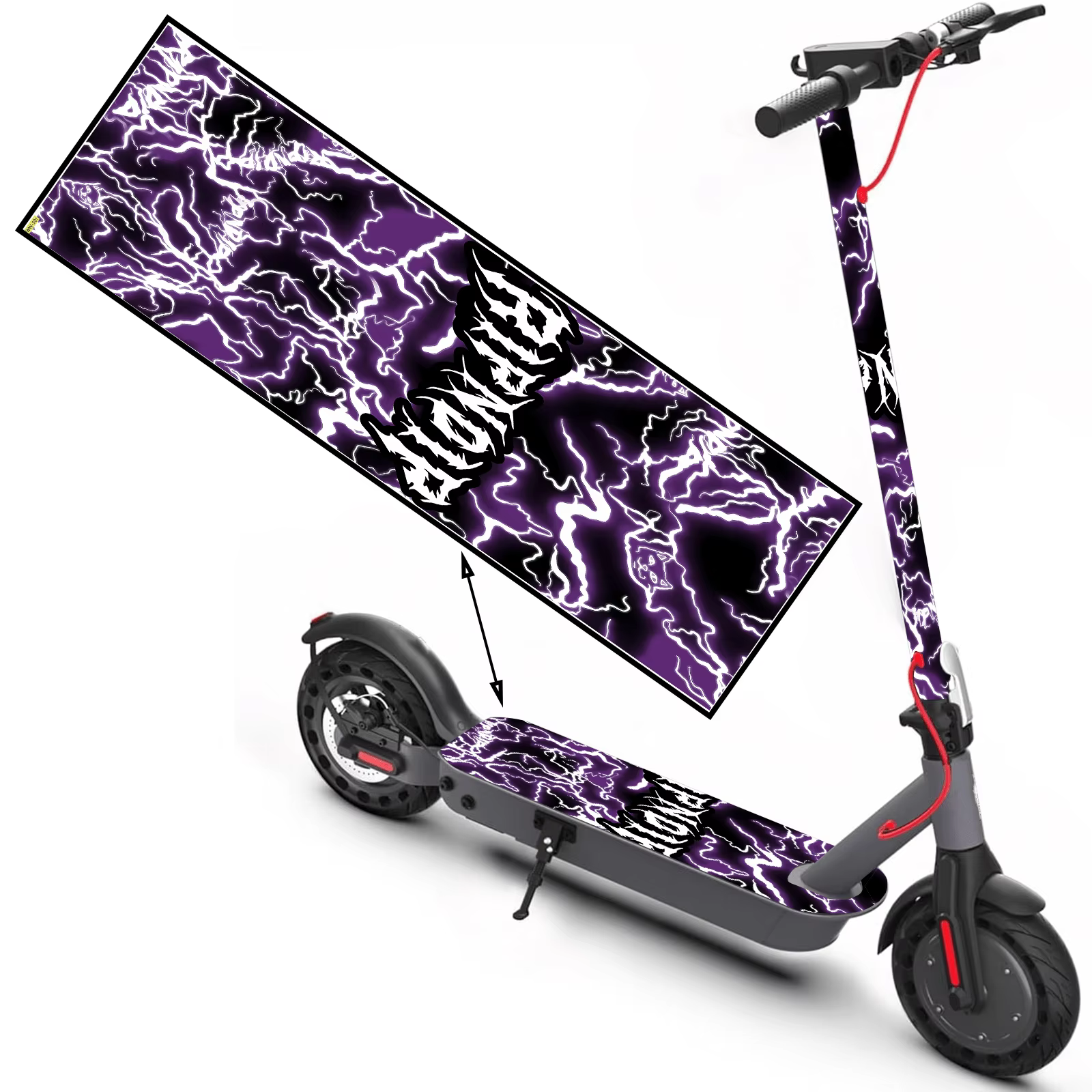 1 autocollant violet cool pour trottinette électrique, autocollant pour skateboard, autocollant pour