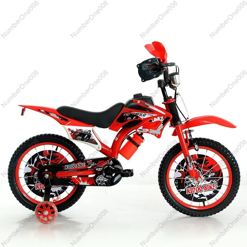 Vélo pour enfants de 12 à 16 pouces, style moto, vélo pour garçons et filles, avec roues d'apprentis