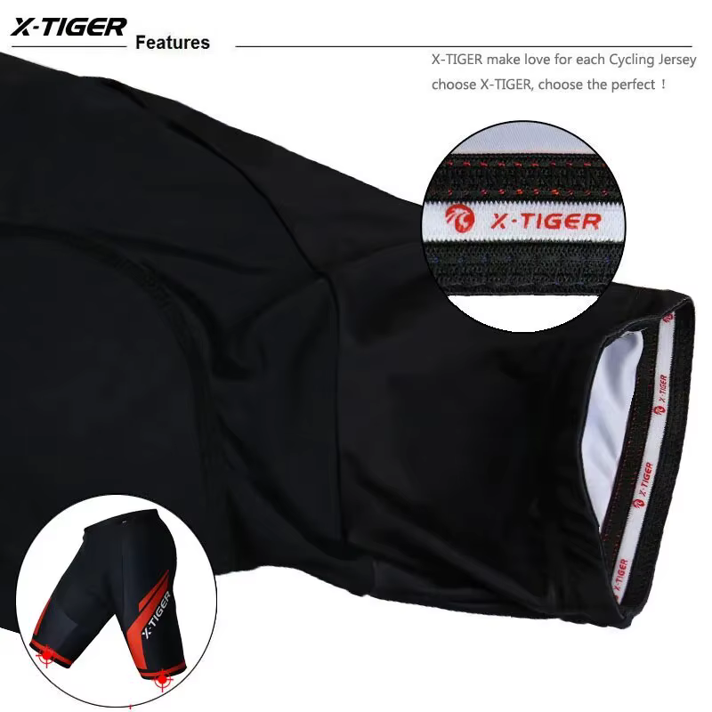 X-TIGER Cyclisme Shorts Hommes Gel Pad Vélo Vêtements VTT Vélo De Route Pantalon Anti-ald Jambe Poig