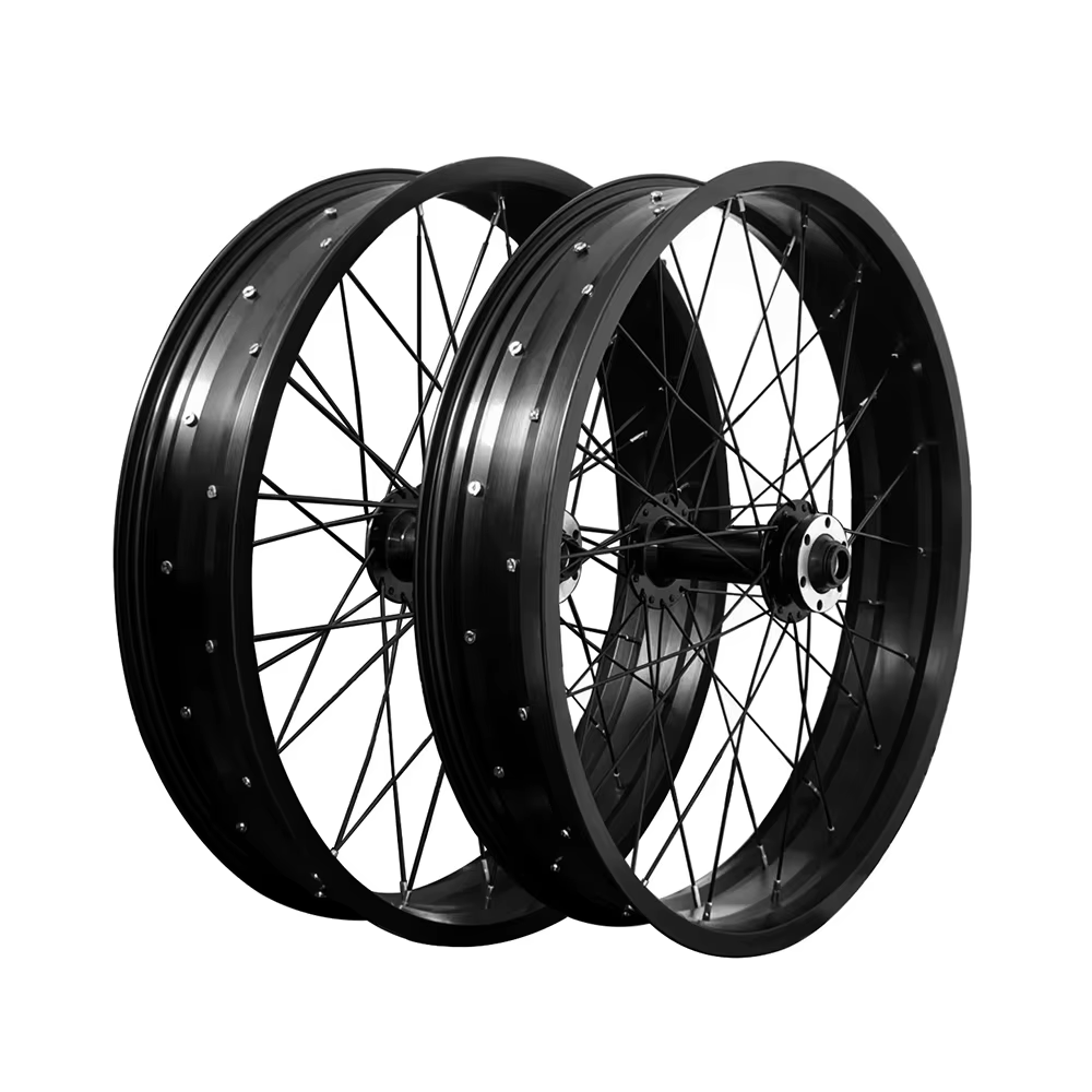Roue de vélo en alliage d'aluminium, roue avant 20 x 4.0, 36 rayons, pneu large pour vélos fat bikes