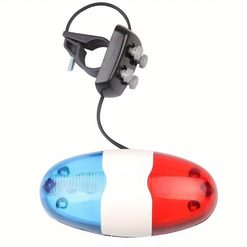 Sonnette de vélo électronique à 6 LED, klaxon à 4 tons, lumière de police, sirène puissante, accesso