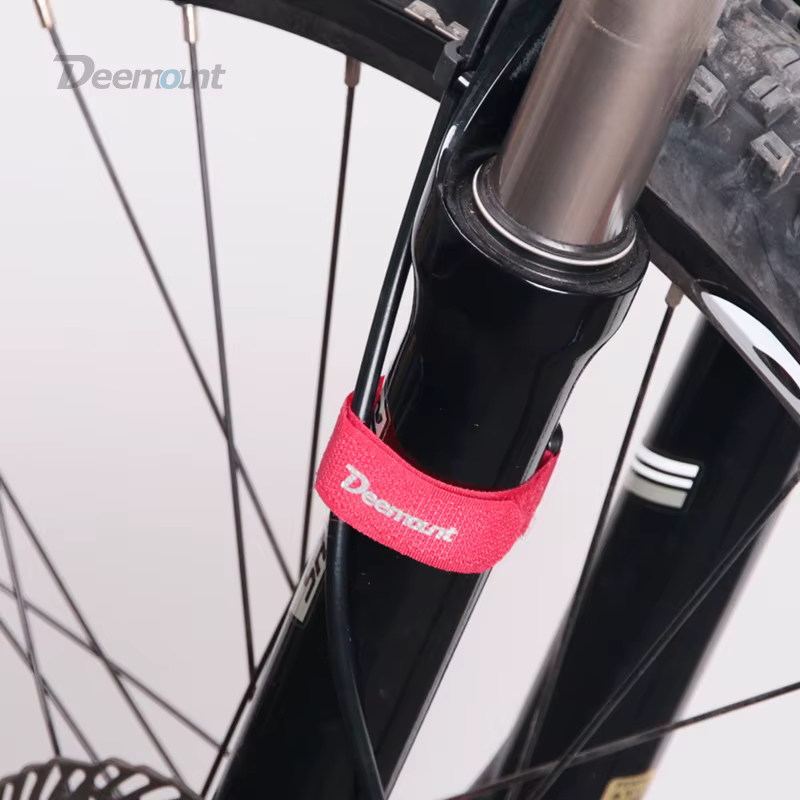 Deemount 4 pièces vélo Nylon crochet/boucle ruban auto-adhésif sangle vélo câble fil cravate pompe b