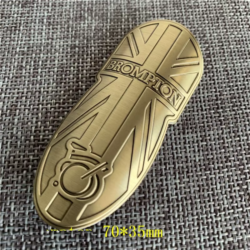Autocollants Logo pour vélo pliant Brompton, en alliage d'aluminium, accessoires décoratifs