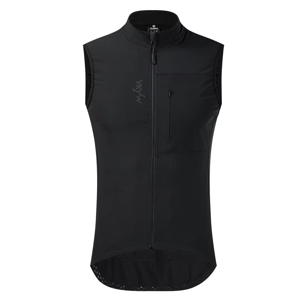 YKYWBIKE Gilet de cyclisme thermique en polaire pour homme, coupe-vent, imperméable, sans manches