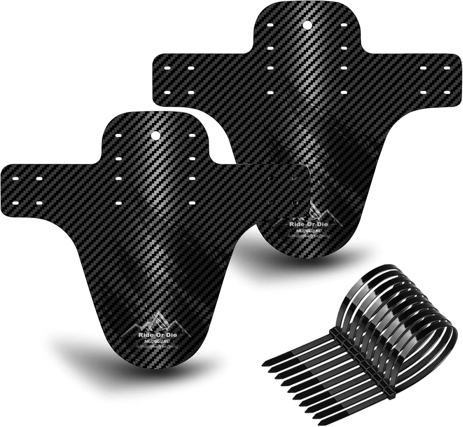 2 garde-boue de vélo en fibre de carbone, avant et arrière, pour VTT et vélo de route, protection co