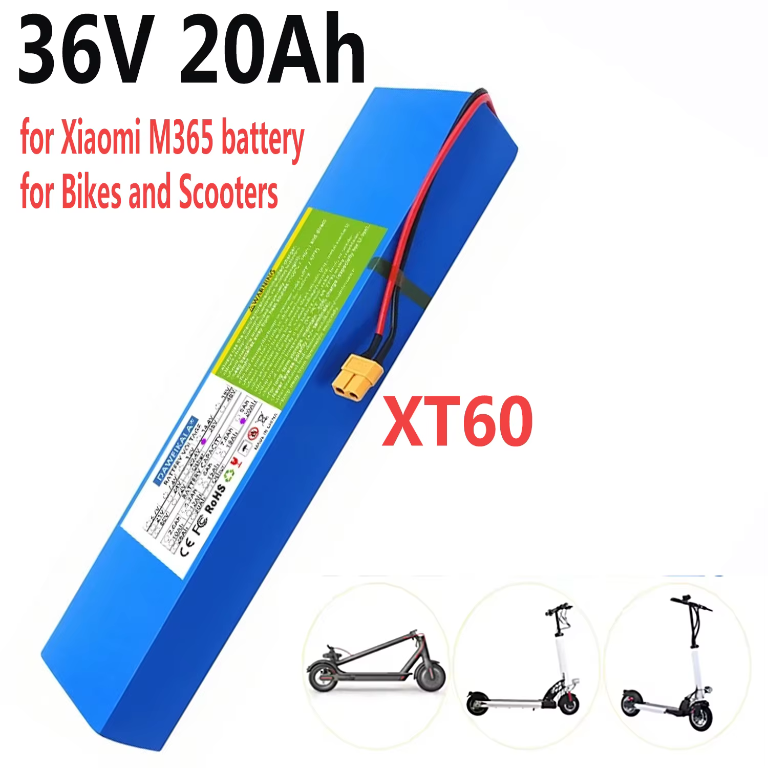 Pack de batteries pour scooter électrique 10S3P 36V 20Ah 36v, batterie de scooter électrique au lith