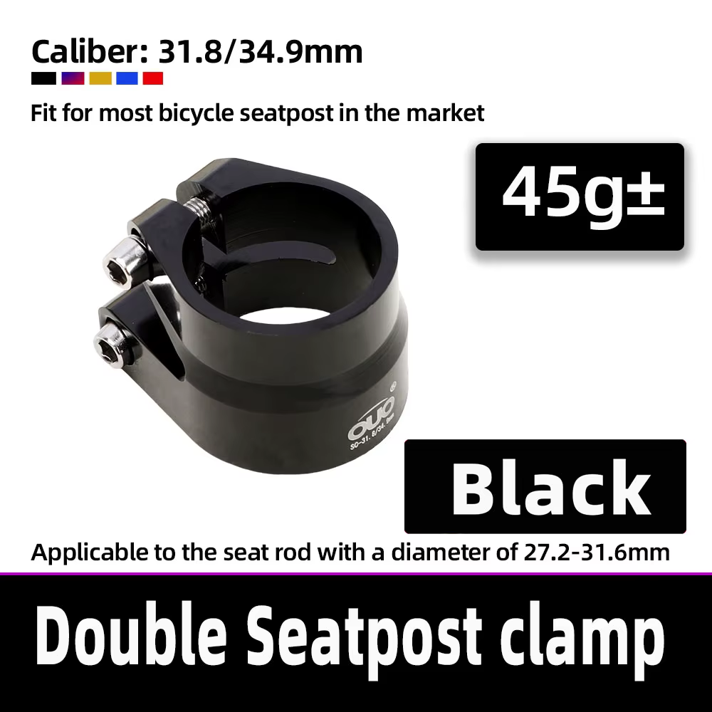 Collier de selle de vélo OUO CNC 31.8/34.9mm, collier de tige de selle double couche pour VTT, fixat