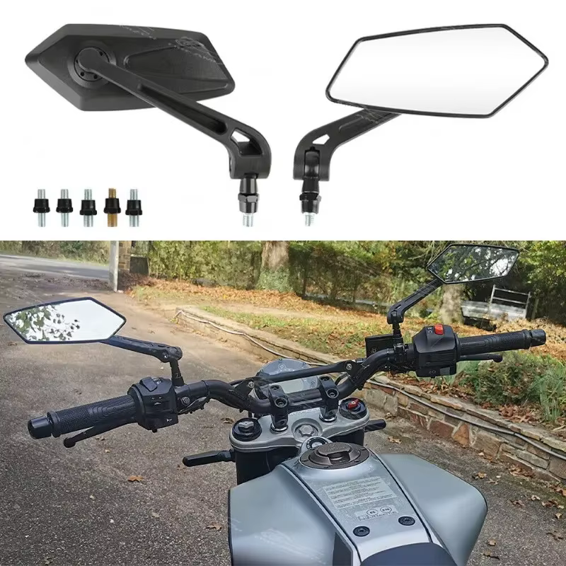 Réflecteur de guidon de vélo, rétroviseur de sécurité rotatif réglable, transparent, pour Scooter él