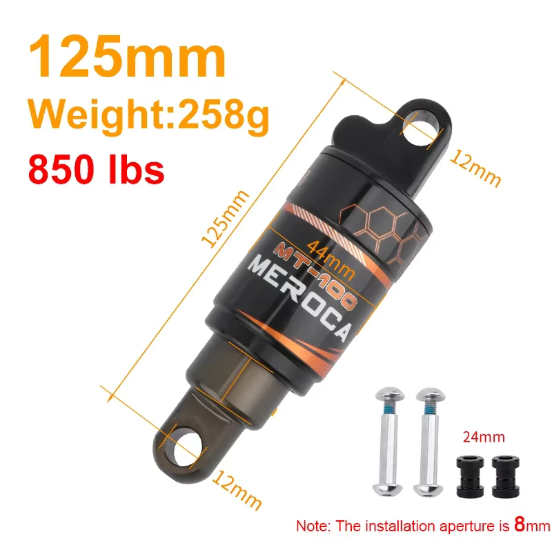 Amortisseur arrière de vélo MEROCA 125/150/165/190 mm, amortisseur à ressort à huile pour VTT