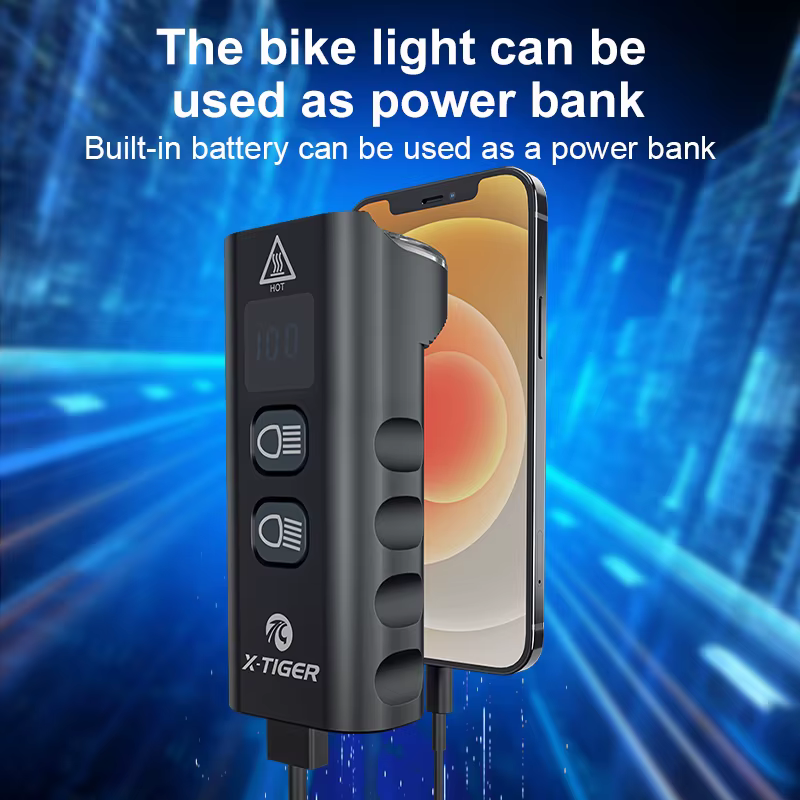 X-TIGER étanche vtt vélo lumière en alliage d'aluminium route cyclisme USB Rechargeable phare 2400 L