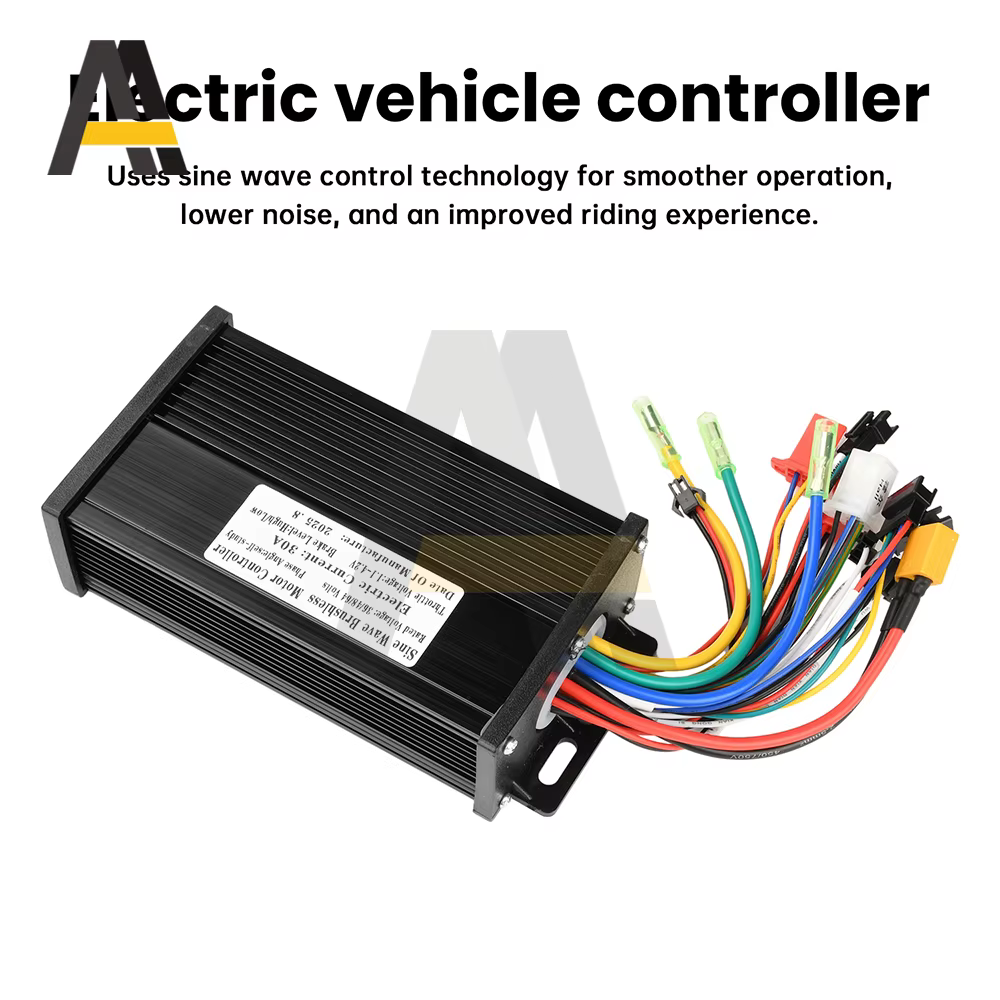 Contrôleur de moteur sans balais à onde sinusoïdale 36V 48V 30A 750W 1000W 1500W pour vélo électriqu