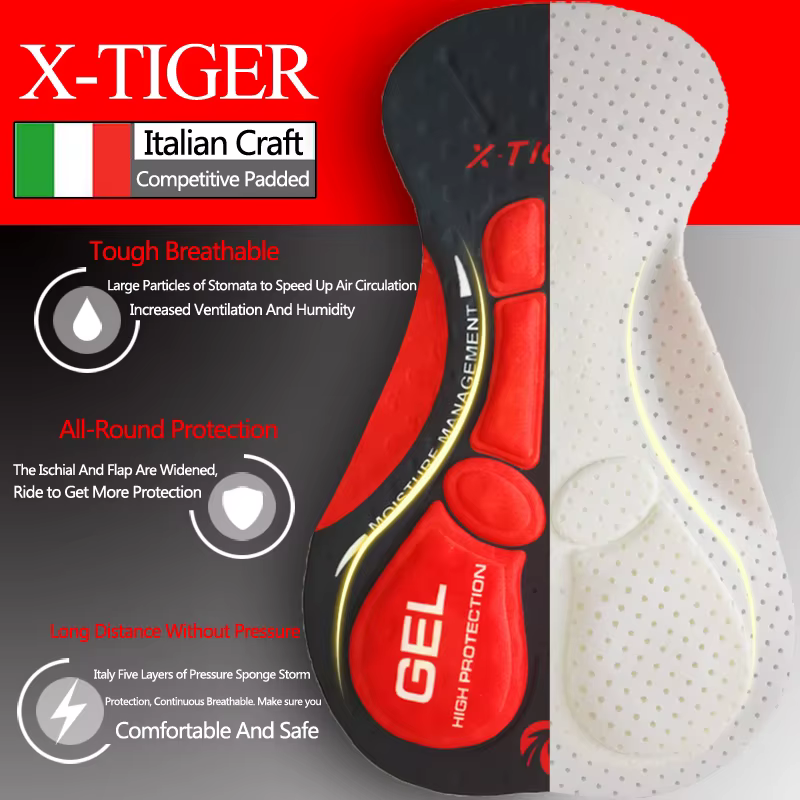X-TIGER Cyclisme Shorts Hommes Gel Pad Vélo Vêtements VTT Vélo De Route Pantalon Anti-ald Jambe Poig