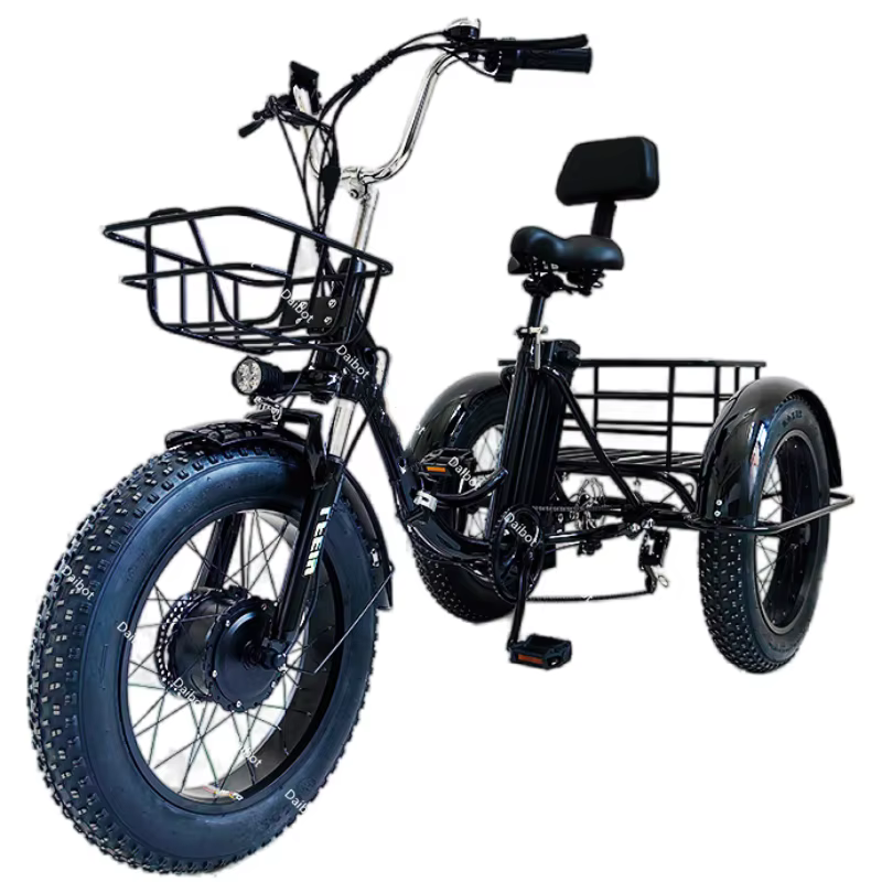 Tricycle électrique pliant à 3 roues de 20 pouces pour adultes, vélo électrique Fatbike 500w 48v pou
