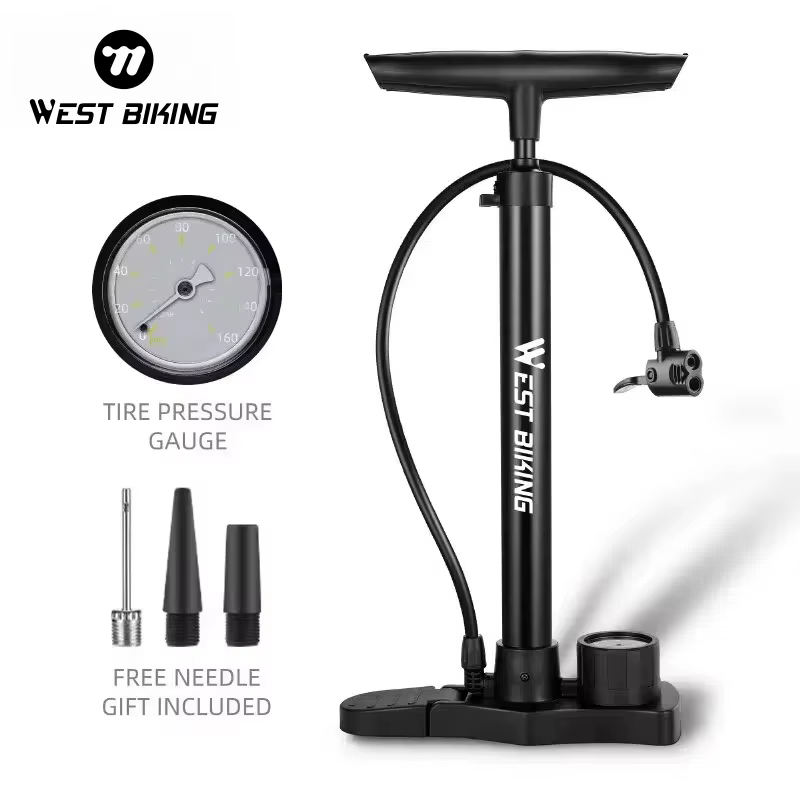 WEST BIKING – pompe à vélo Portable en acier inoxydable, 160psi, gonfleur à Valve Schrader Presta, a