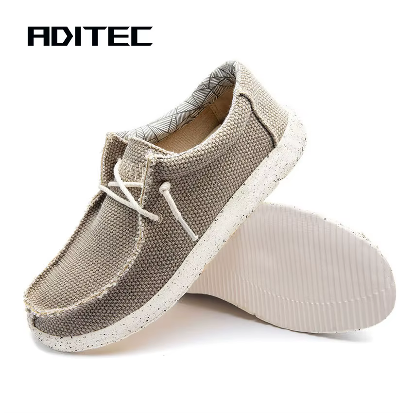 Mocassins légers en toile pour hommes, confortables et décontractés, semelle souple, bon pour la mar