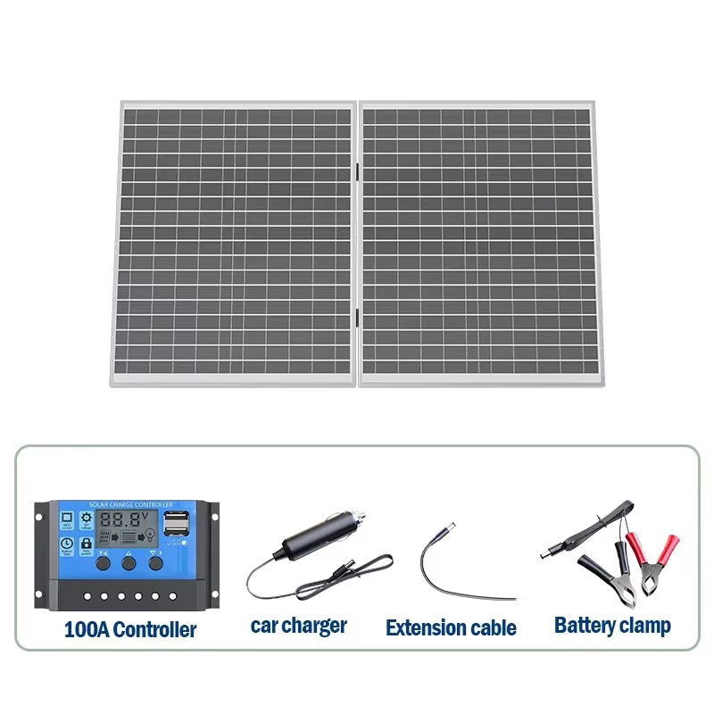 Panneau solaire pliable 1000W avec sortie 12V pour usage domestique, charge fiable des batteries de