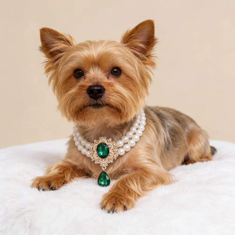 Collier 2 NucleoPearl pour Petits Chiens et Chats, Breloques en Diamant, Fait à la Main, Bijoux Acce