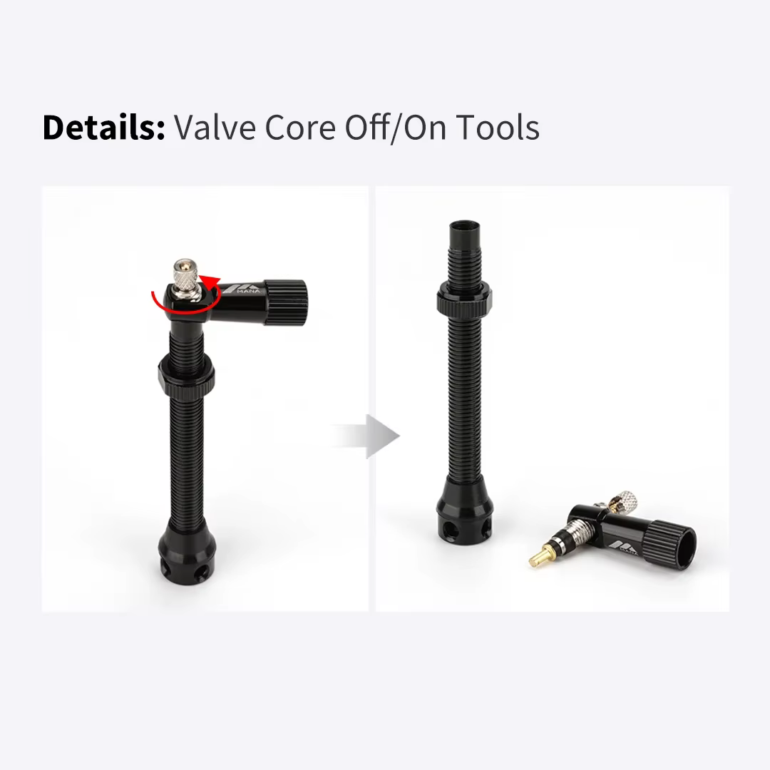 MANA 1 paire de Valve Presta de vélo 40/53/63/78/100mm 7075 en alliage d'aluminium pour route sans c