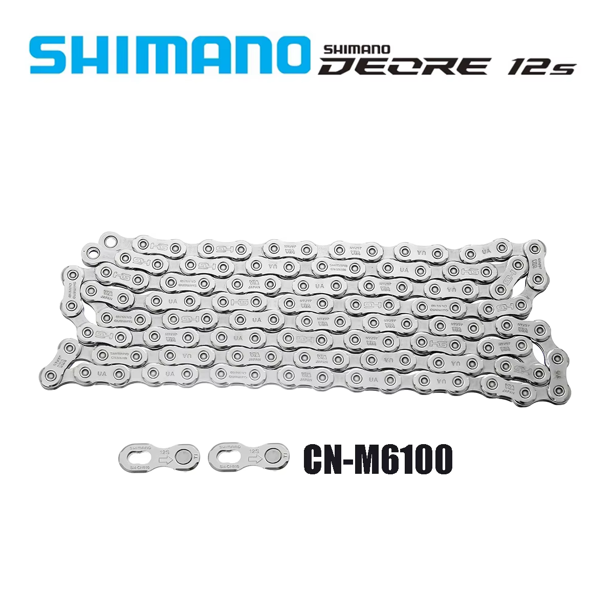 SHIMANO DEORE CN-M6100 12 vitesses HG vtt chaîne VTT vélo 12S courant avec lien rapide 116L 118L 120