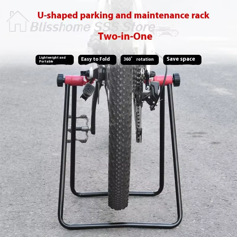 【S】1PC Support de stationnement vertical triangulaire pour vélo, support de réparation en U pour vél