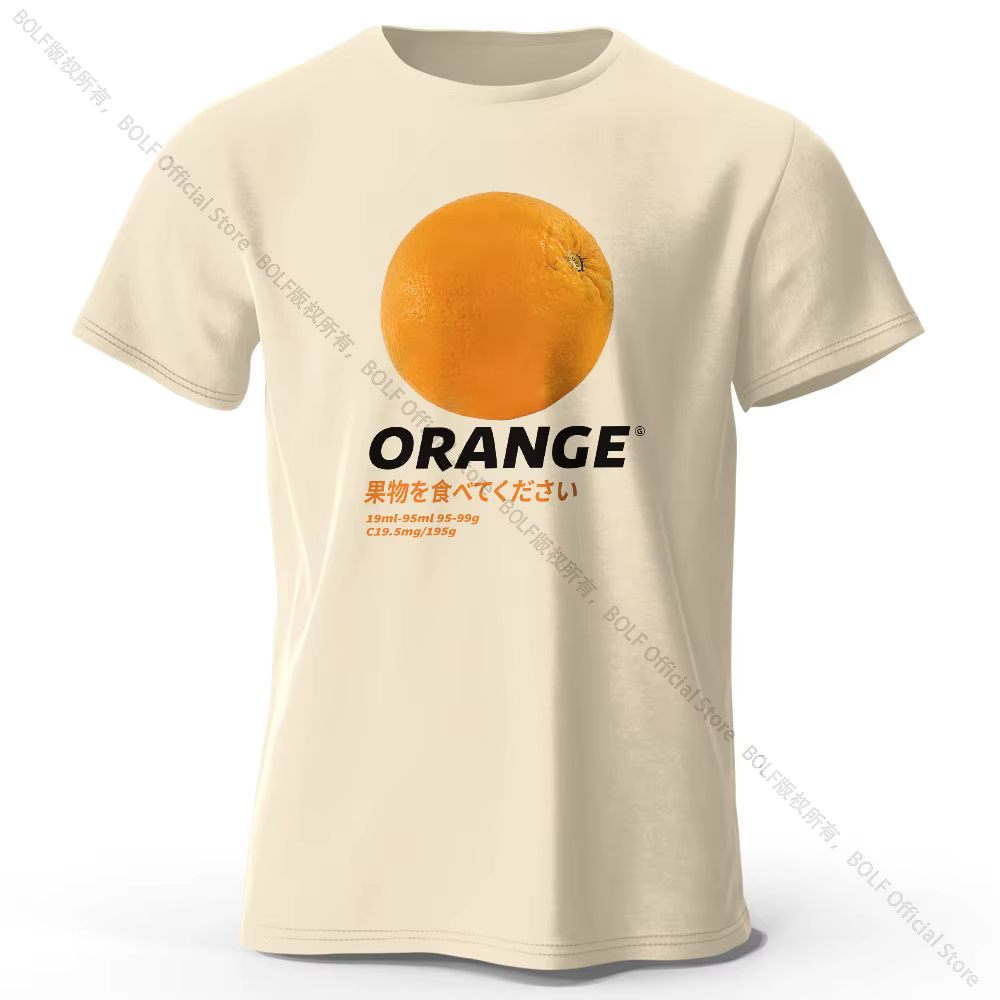 T-shirt imprimé fruits orange – Haut d'été frais et vibrant pour hommes et femmes, t-shirt en pur co