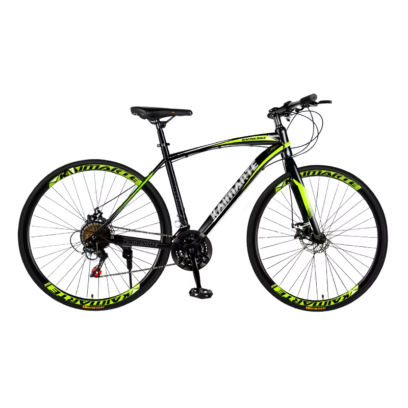 Guidon droit et guidon incurvé en acier à haute teneur en carbone, vélo de route 700C, 21 vitesses, 