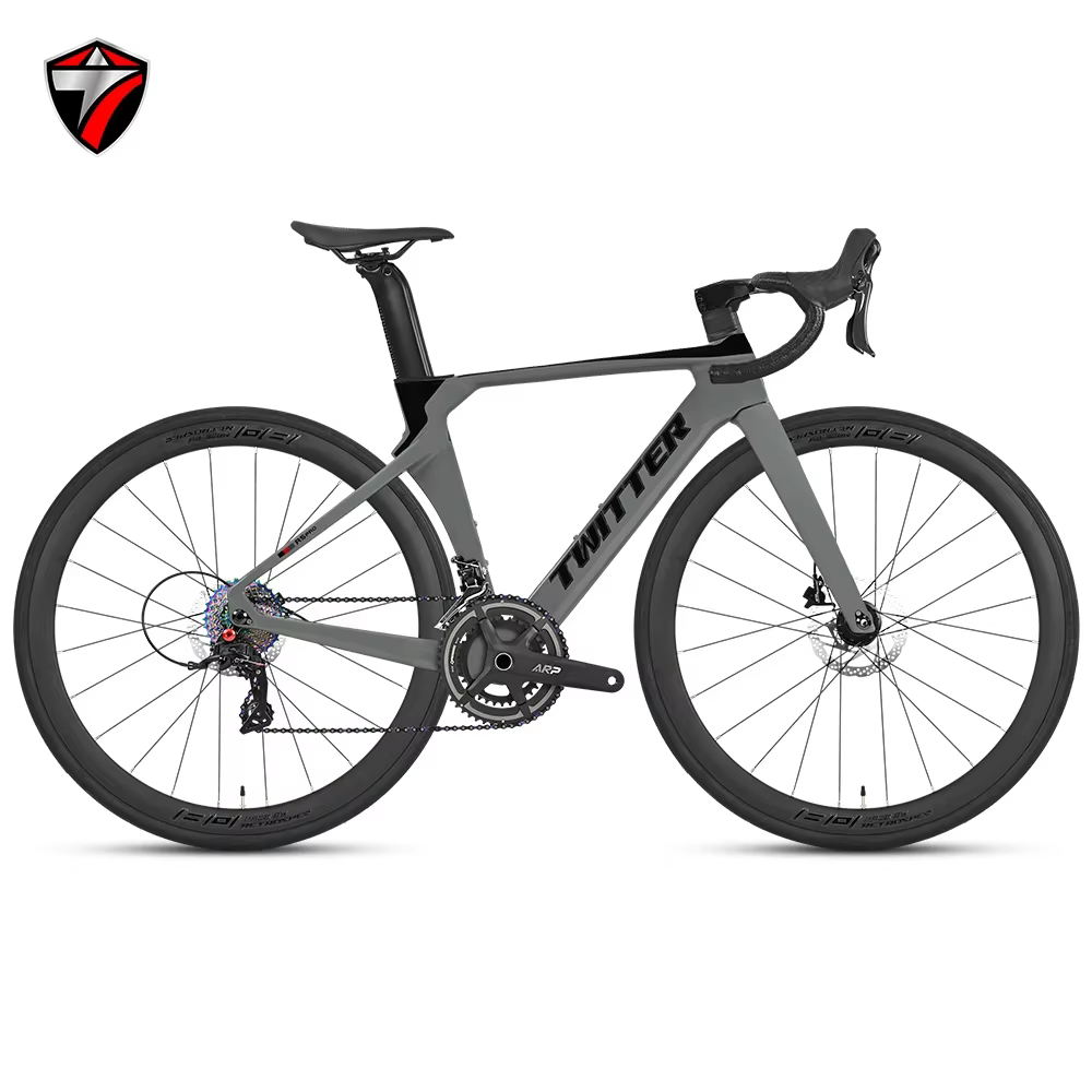 TWITTER R5pro Vélo de route en fibre de carbone 22/24 vitesses avec freins à disque hydrauliques dis