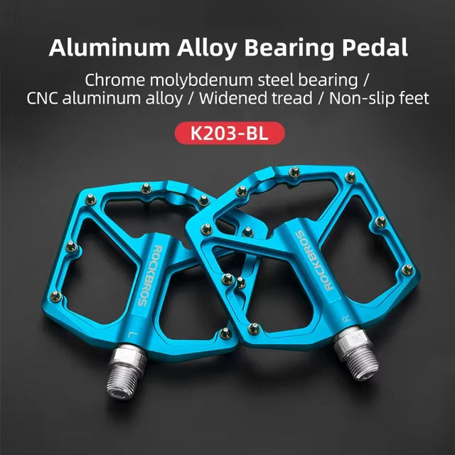 ROCKBROS pédales de vélo en alliage d'aluminium vtt route anti-dérapant ultraléger roulement scellé 