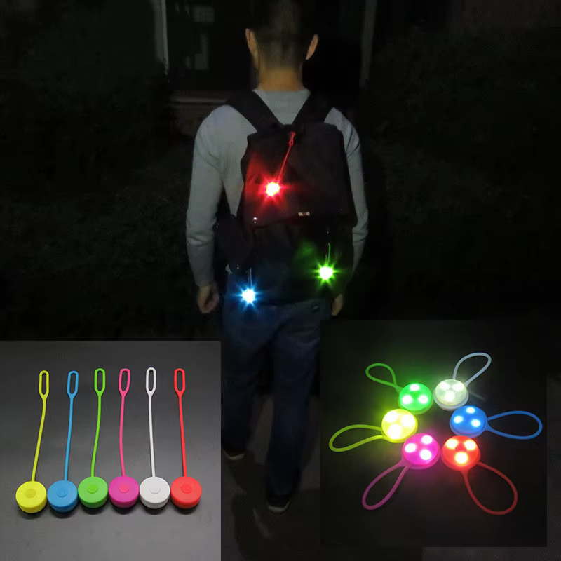 Mini lumière de vélo pour sac à dos en Silicone populaire, pour la conduite de nuit, voyant d'averti