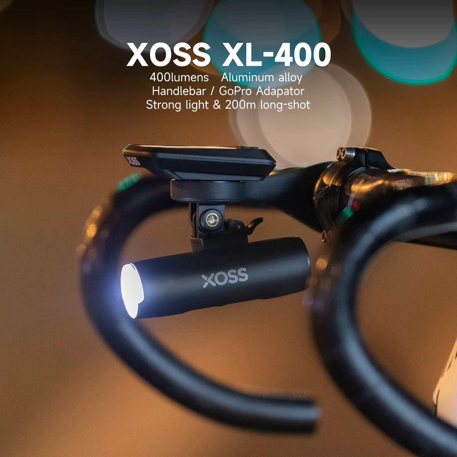 XOSS-Lampe de poche ultralégère pour vélo, lampe de sauna pour vélo, lampe frontale pour VTT, lampe