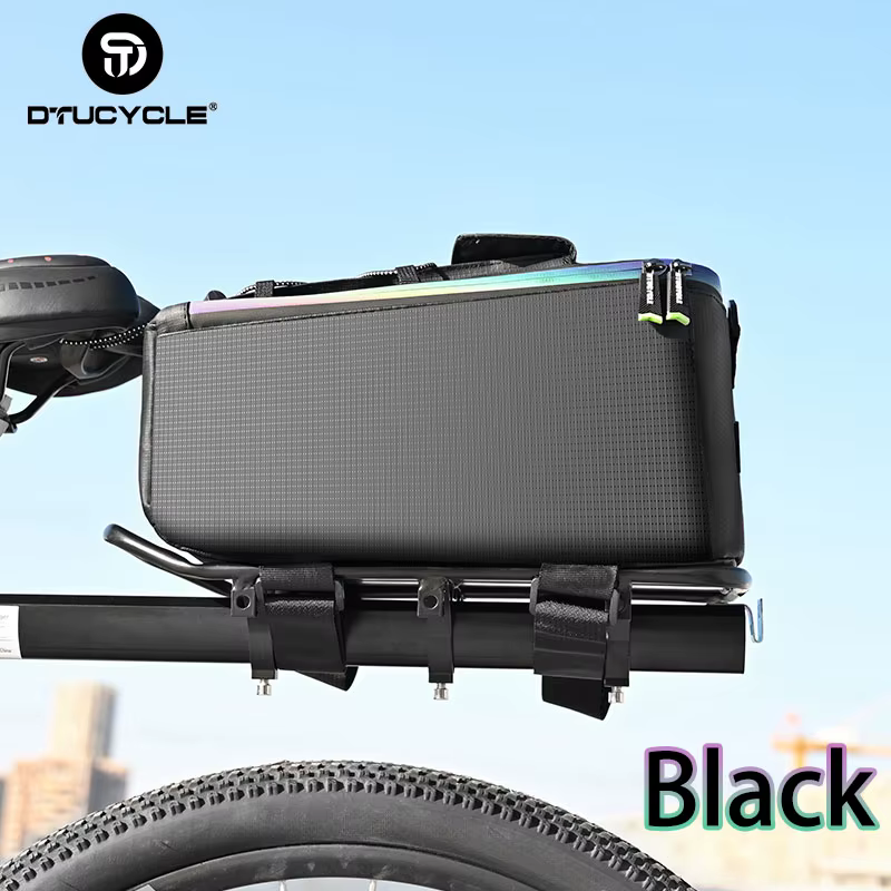 Sacoche de vélo, sacoche arrière, design léger, matériau de fond renforcé, forte capacité de charge,