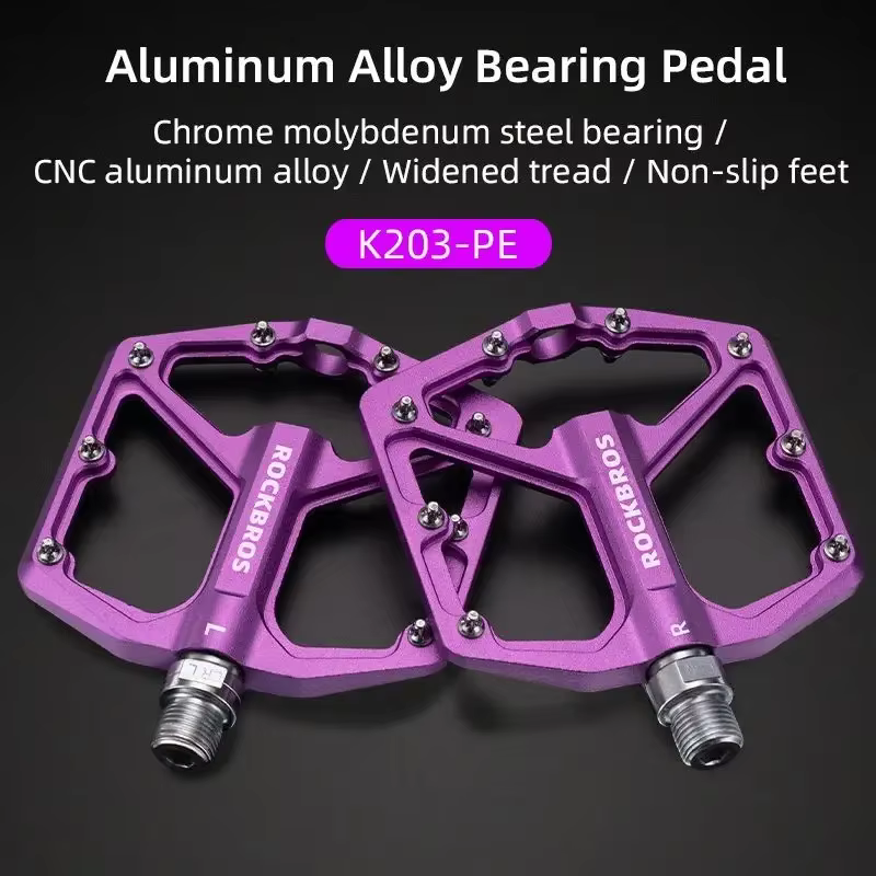ROCKBROS pédales de vélo en alliage d'aluminium anti-dérapant pédales de vélo ultralégères roulement