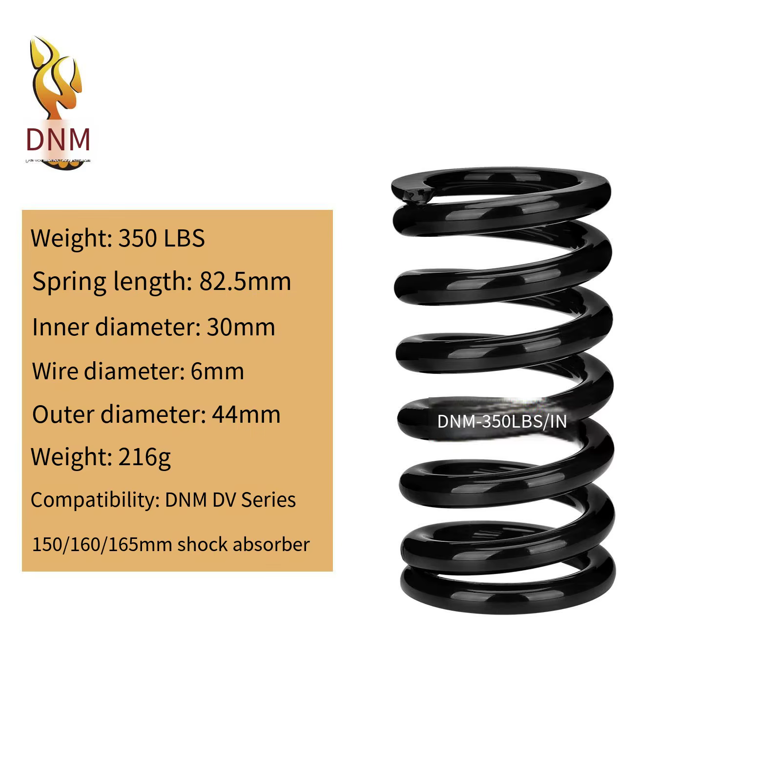 Ressort de Compression d'amortisseur, 125mm 150mm 160mm 165mm 190mm 200mm, 30mm 350lbs 450lbs 550lbs
