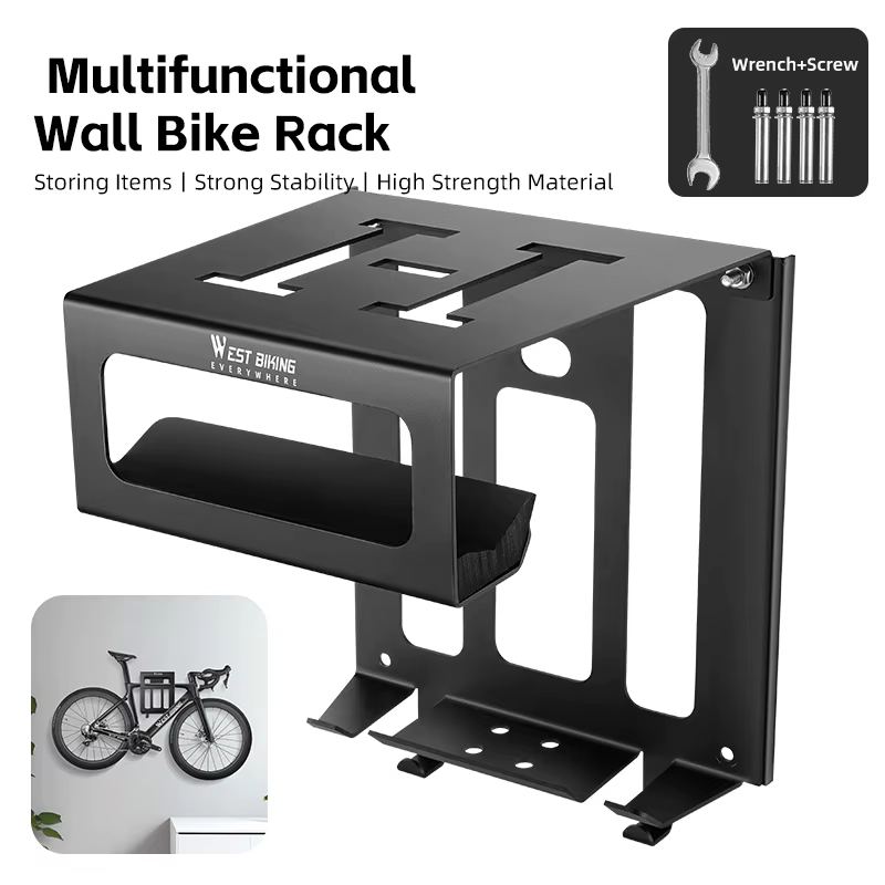 WEST BIKING Porte-vélo mural multifonctionnel, support de stationnement intérieur durable pour vélo,