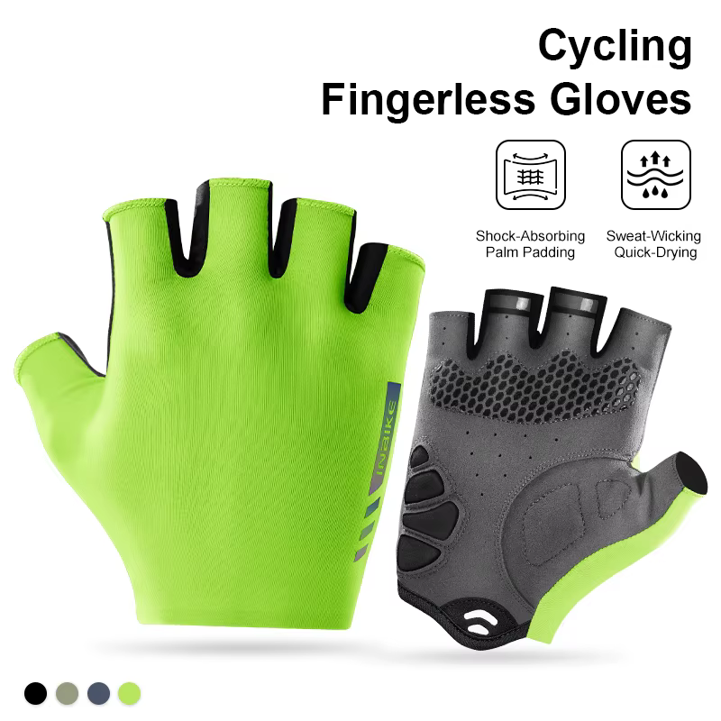Soldes INBIKE! Gants de cyclisme pour hommes, demi-doigts, rembourrés, pour vélo de route et VTT, ga