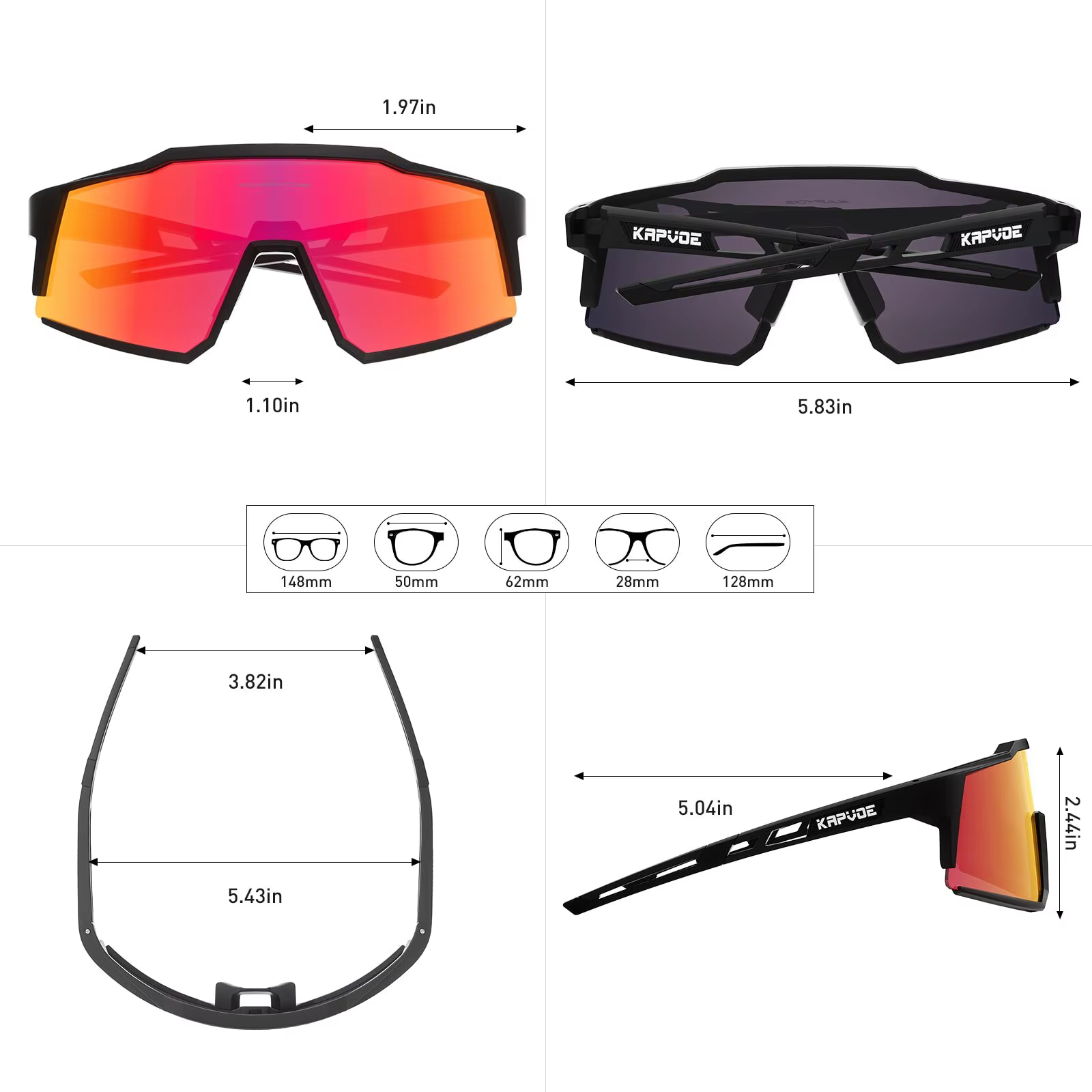 Kapvoe-Lunettes de soleil polarisées ultra légères pour le cyclisme, équipement de protection, VTT,