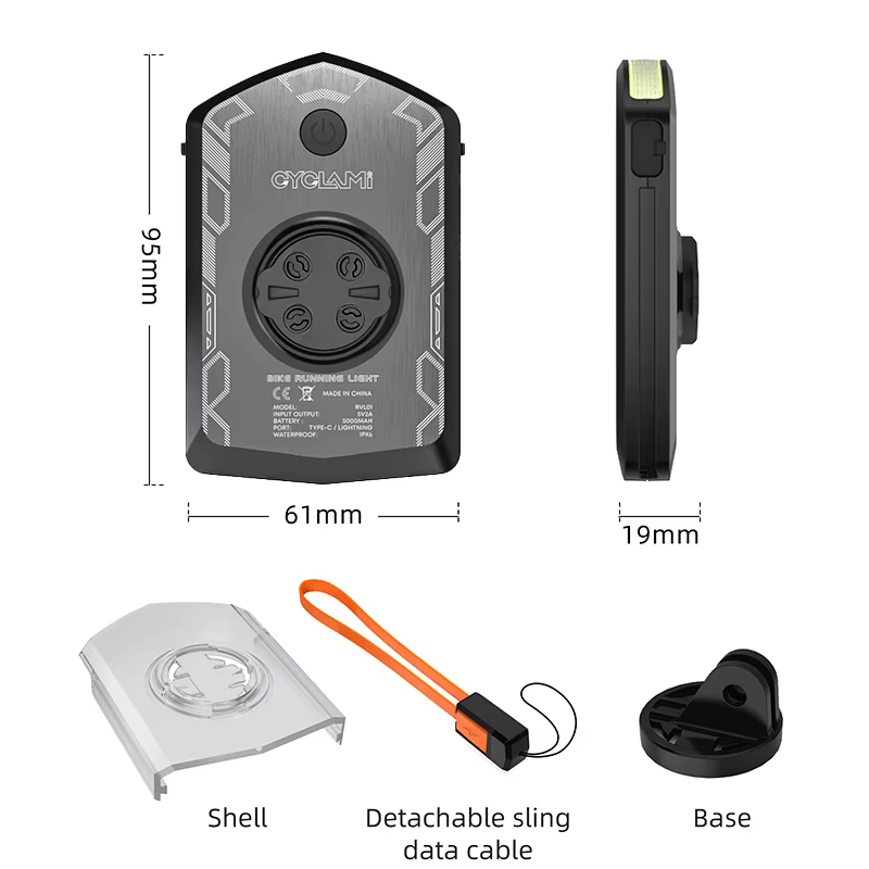 CYCLAMI RVL01 phare de vélo feu avant diurne 5000mAh visibilité de sécurité de vélo lumière de cycli