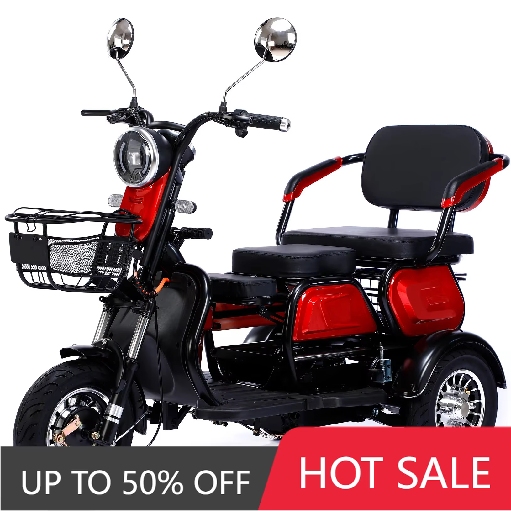 Vélo électrique à 3 roues TTY Factory 600W 48V, tricycle électrique pour adultes