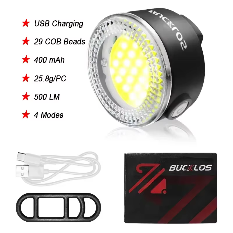 BUCKLOS feu arrière de vélo feu avant 1100mAh LED COB lampe de vélo étanche USB Rechargeable vtt feu