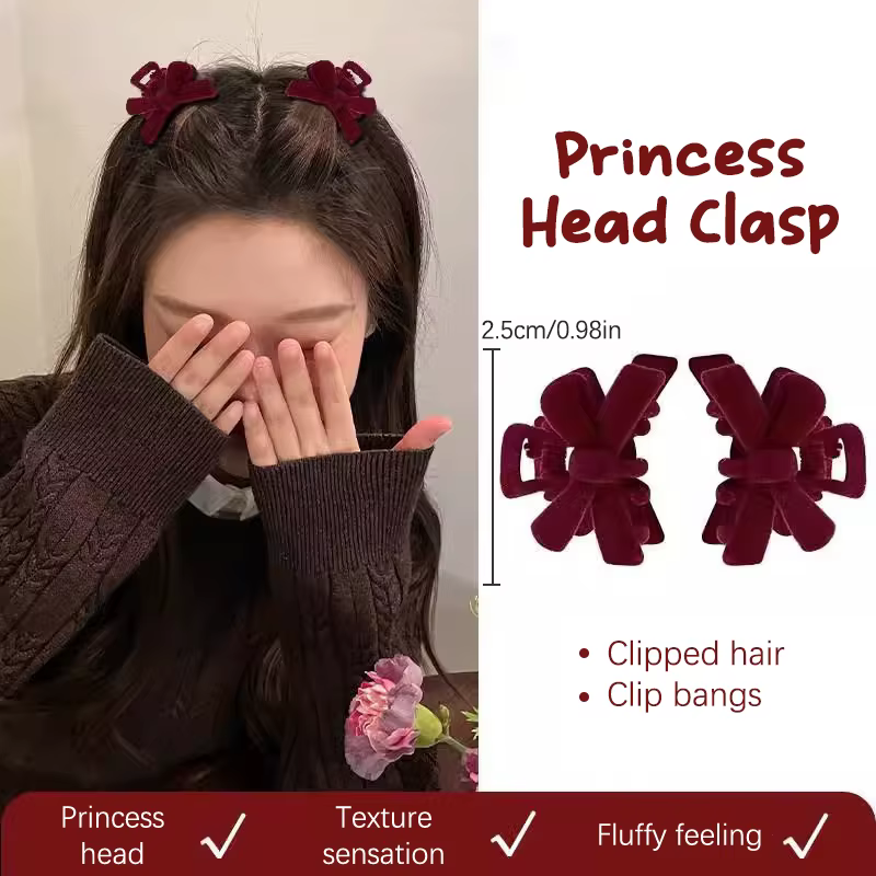 Spécial Saint Valentin – 1 paire de petites griffes pour cheveux, pince à cheveux avec nœud papillon