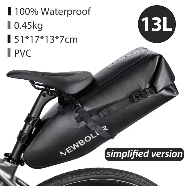 NEWBOLER sac de vélo étanche 13L grande capacité sac de selle de vélo vélo pliable sac arrière VTT b