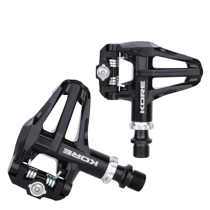 Pédales de vélo de route KORE avec système de blocage, roulements en alliage d'aluminium, compatible