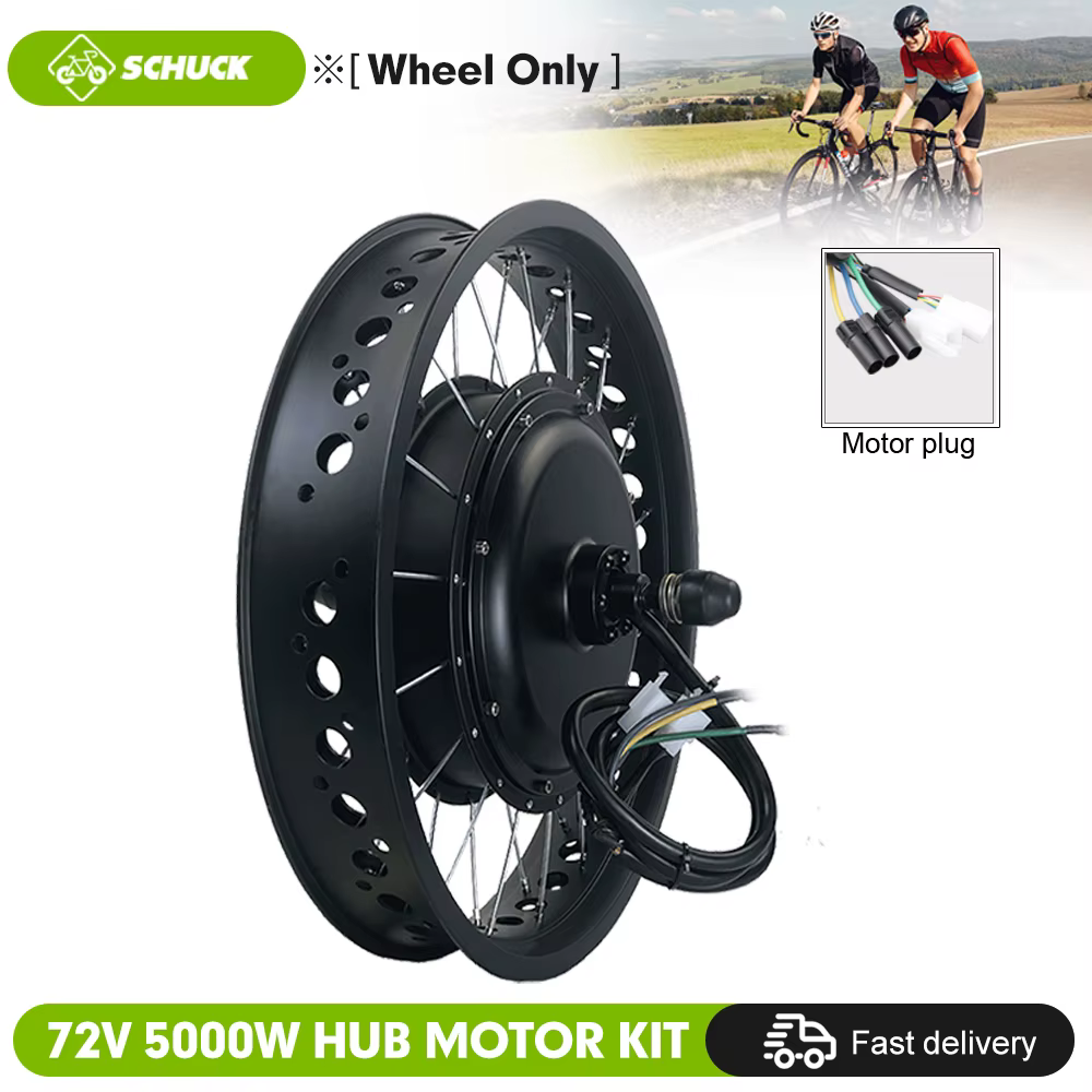 Kit de conversion pour vélo électrique 72V 5000W, roue arrière avec moteur moyeu sans balais sans en