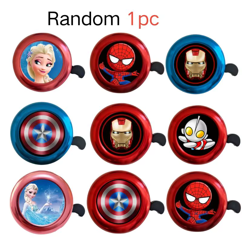 Sonnette de vélo Marvel Spider-Man, mignonne, pour enfants, alarme de sécurité pour VTT, sonnette de