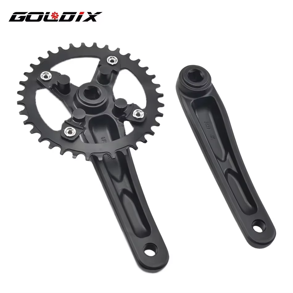 GOLDIX – pédalier de vélo à trou carré 104BCD, plateau unique forgé en alliage d'aluminium, longueur
