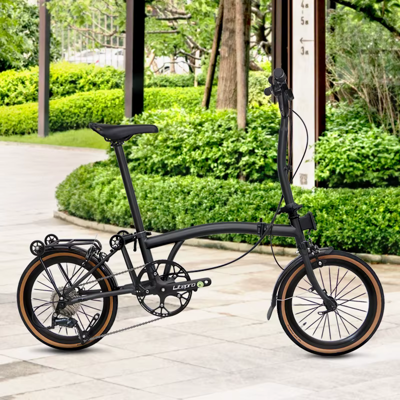 Cranston R9 vélo pliant 16 pouces 9 vitesses c-brake 4130 cadre triple en acier chromé 349 roue en a